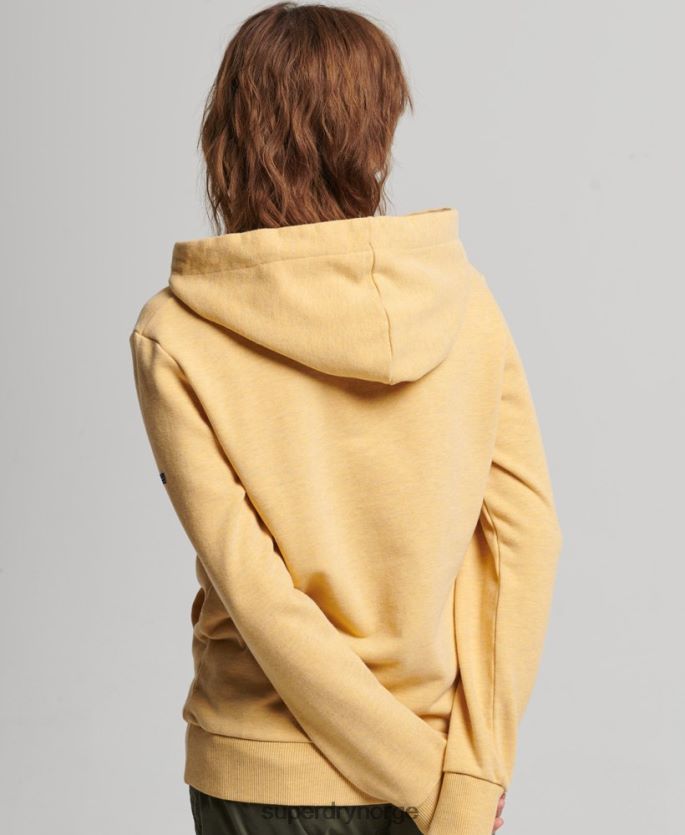 Superdry gul klær 86P46D3454 regnbue hettegenser med grafisk logo kvinner