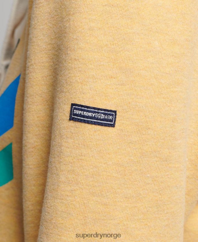 Superdry gul klær 86P46D3454 regnbue hettegenser med grafisk logo kvinner