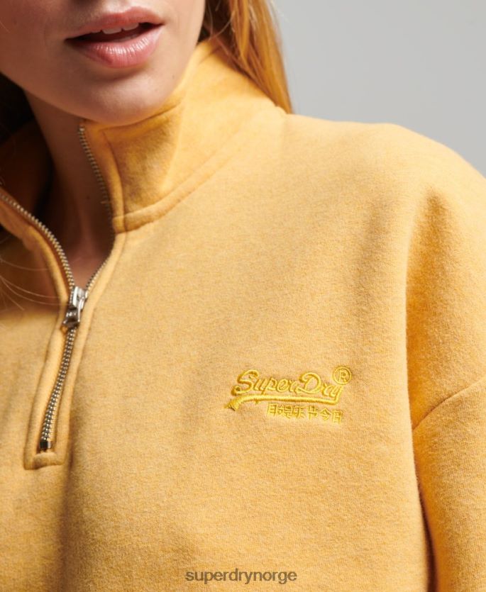 Superdry gul klær 86P46D3471 Henley sweatshirt med vintage logo i økologisk bomull kvinner