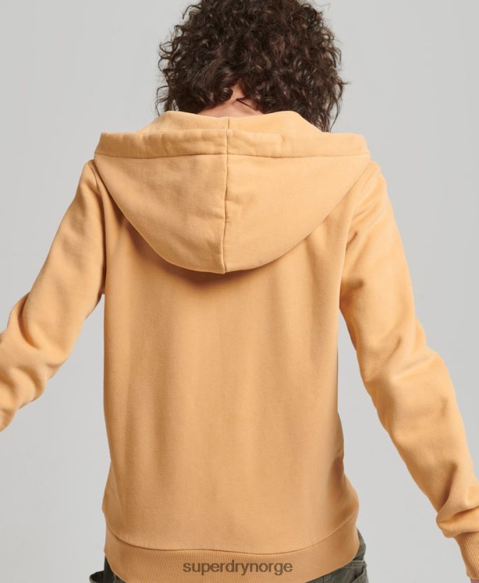 Superdry gul klær 86P46D3498 script college hettegenser med glidelås kvinner