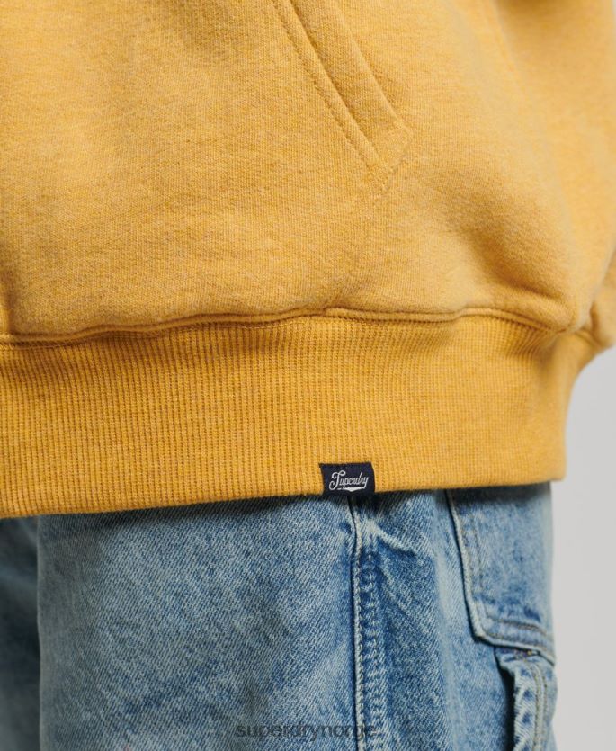 Superdry gul klær 86P46D5754 essensiell borg-fôret hettegenser med glidelås kvinner