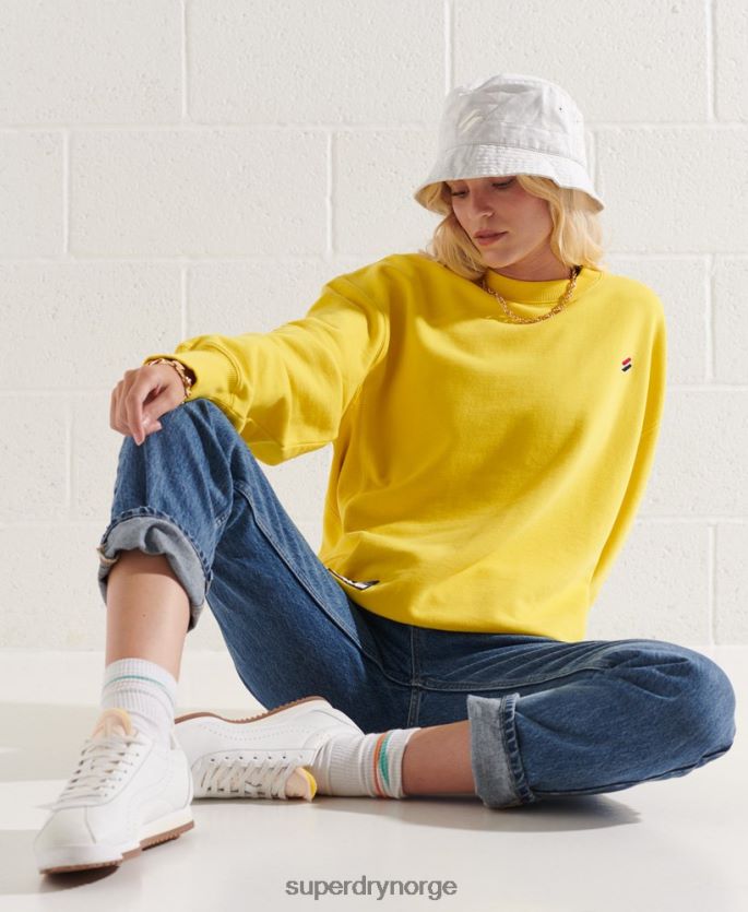 Superdry gul klær 86P46D5822 genser i økologisk bomull kvinner