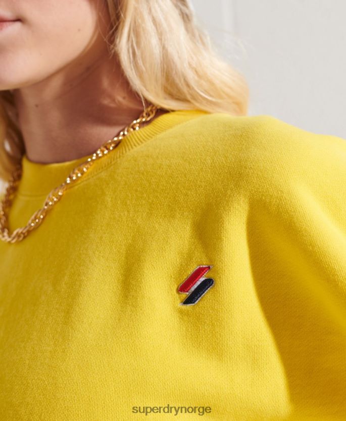 Superdry gul klær 86P46D5822 genser i økologisk bomull kvinner