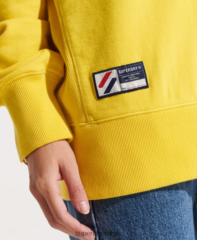 Superdry gul klær 86P46D5822 genser i økologisk bomull kvinner