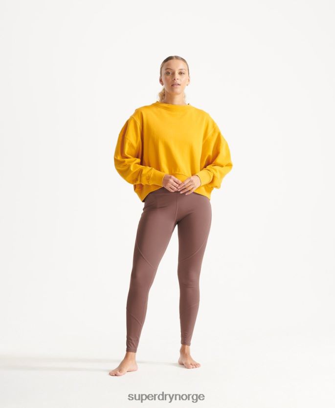 Superdry gul klær 86P46D5830 genser med fleksible batwing crew i økologisk bomull kvinner