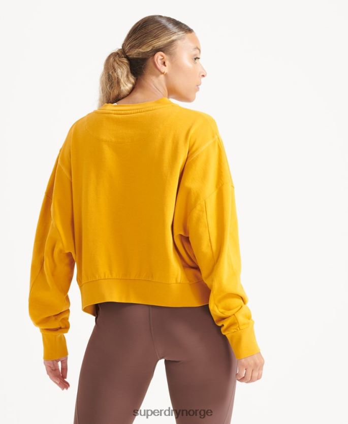 Superdry gul klær 86P46D5830 genser med fleksible batwing crew i økologisk bomull kvinner