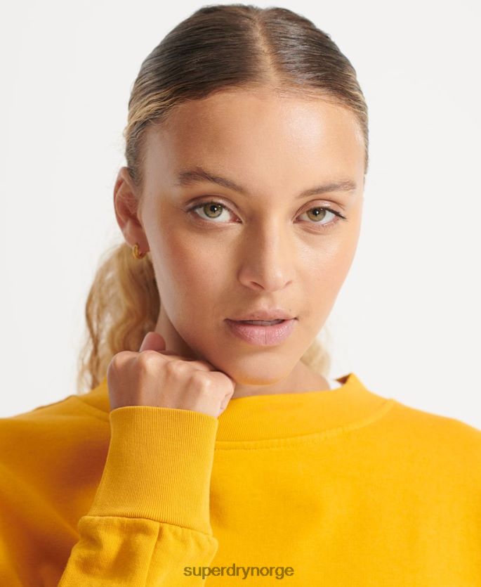 Superdry gul klær 86P46D5830 genser med fleksible batwing crew i økologisk bomull kvinner
