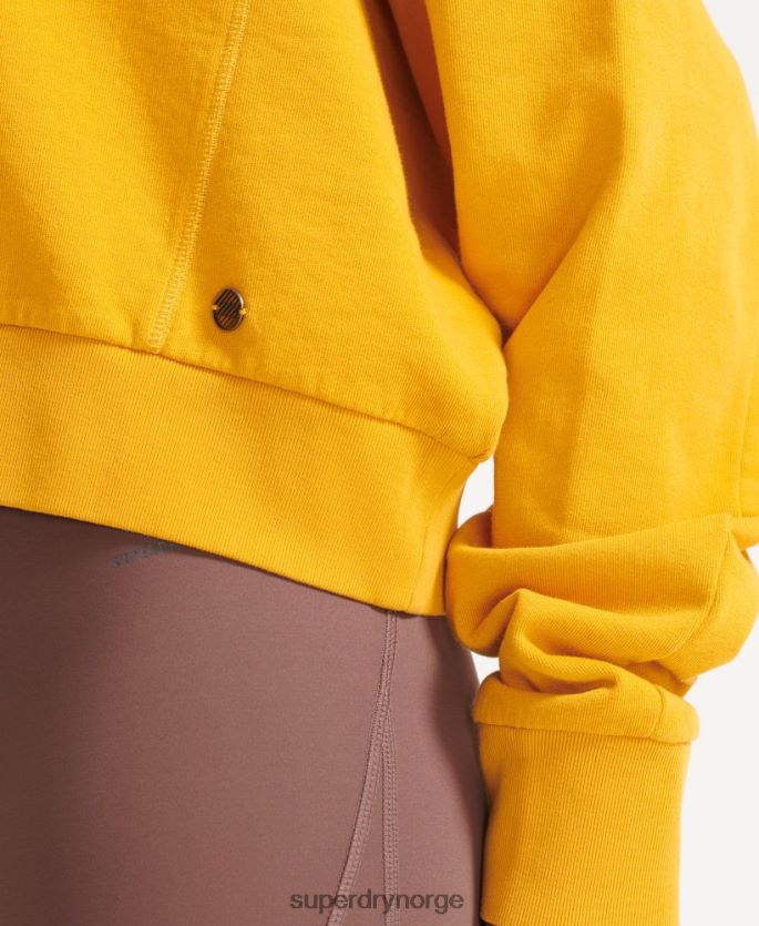 Superdry gul klær 86P46D5830 genser med fleksible batwing crew i økologisk bomull kvinner
