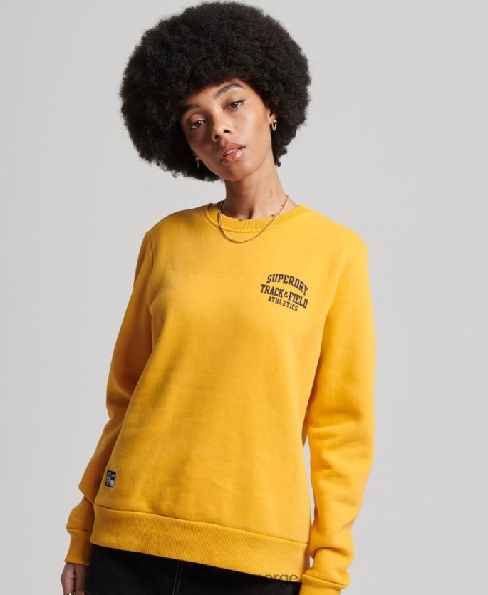 Superdry gul klær 86P46D5841 genser for friidrettsmannskap kvinner