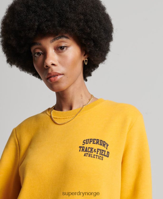 Superdry gul klær 86P46D5841 genser for friidrettsmannskap kvinner
