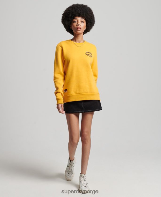 Superdry gul klær 86P46D5841 genser for friidrettsmannskap kvinner