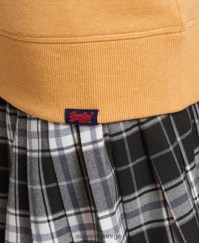 Superdry gul klær 86P46D5865 genser med logobesetning i økologisk bomull kvinner