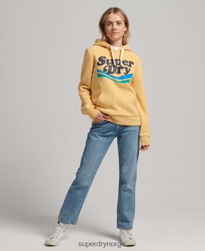 Superdry gul klær 86P46D5867 vintage cooper nostalgi hettegenser kvinner