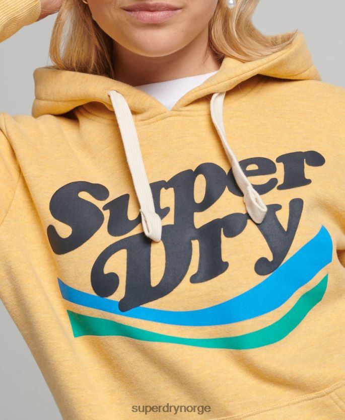 Superdry gul klær 86P46D5867 vintage cooper nostalgi hettegenser kvinner