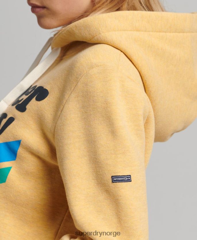 Superdry gul klær 86P46D5867 vintage cooper nostalgi hettegenser kvinner