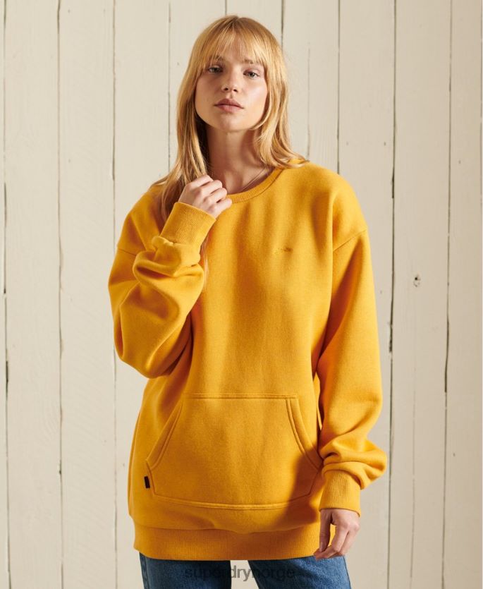 Superdry gul klær 86P46D5969 vintage-logo-brodert sweatshirt for lommer kvinner