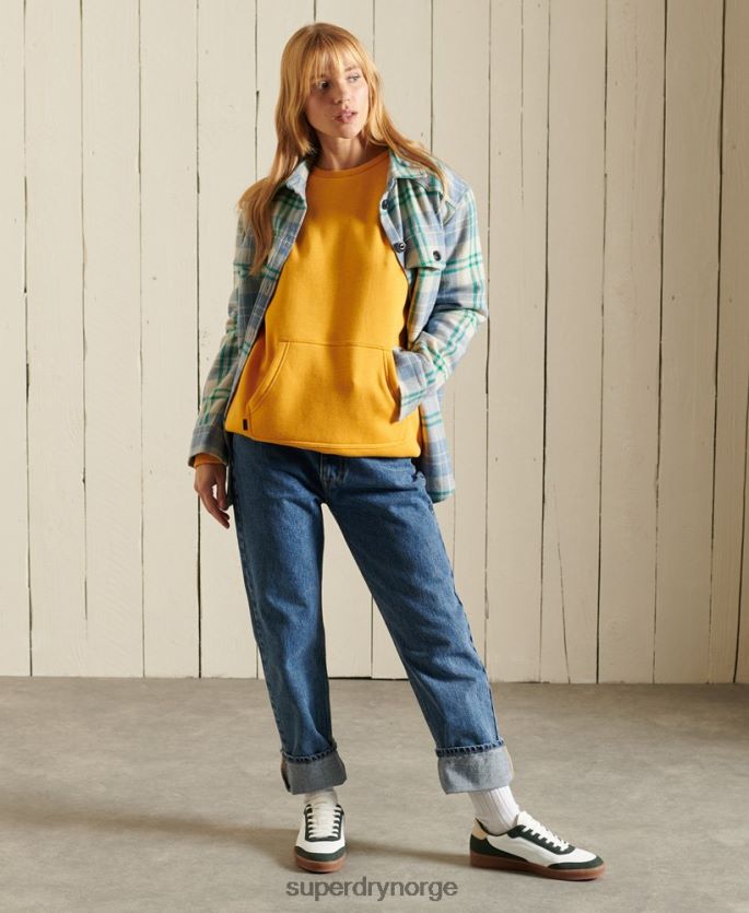 Superdry gul klær 86P46D5969 vintage-logo-brodert sweatshirt for lommer kvinner