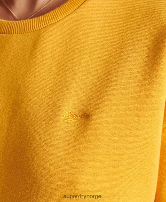 Superdry gul klær 86P46D5969 vintage-logo-brodert sweatshirt for lommer kvinner