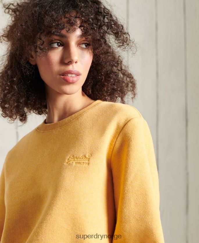 Superdry gul klær 86P46D5983 klassisk genser med oransje etikett kvinner