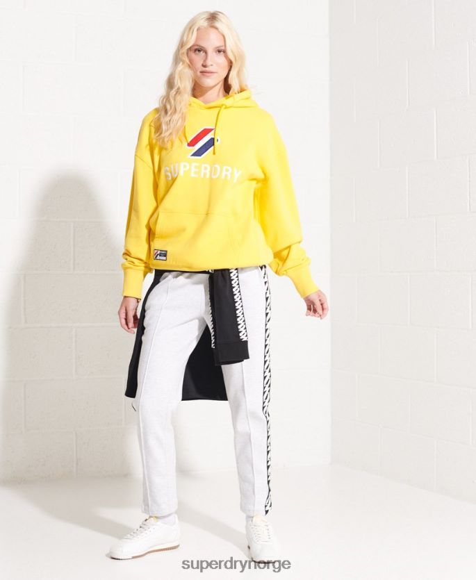 Superdry gul klær 86P46D5992 applikasjon oversized hettegenser kvinner