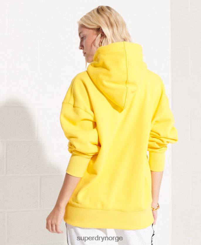 Superdry gul klær 86P46D5992 applikasjon oversized hettegenser kvinner