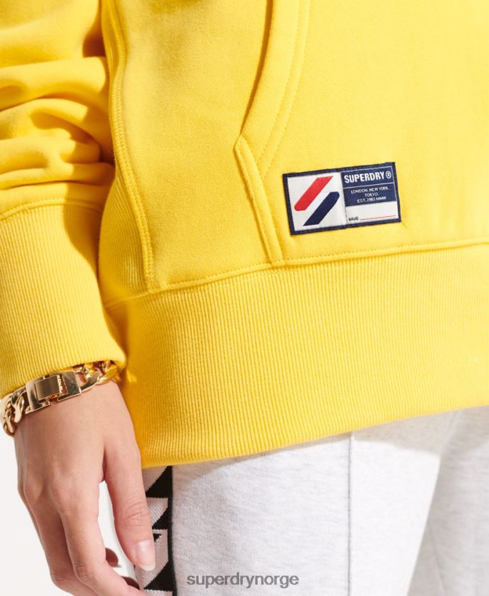 Superdry gul klær 86P46D5992 applikasjon oversized hettegenser kvinner