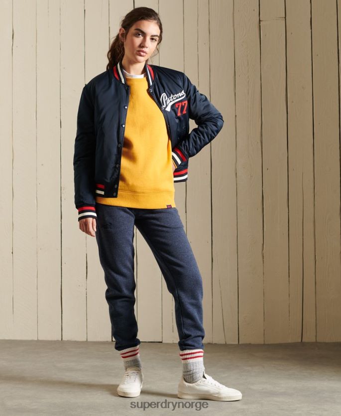 Superdry gul klær 86P46D6084 vintage sweatshirt med logobesetning kvinner