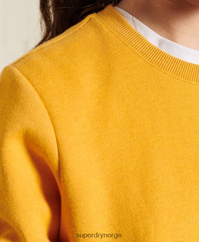 Superdry gul klær 86P46D6084 vintage sweatshirt med logobesetning kvinner