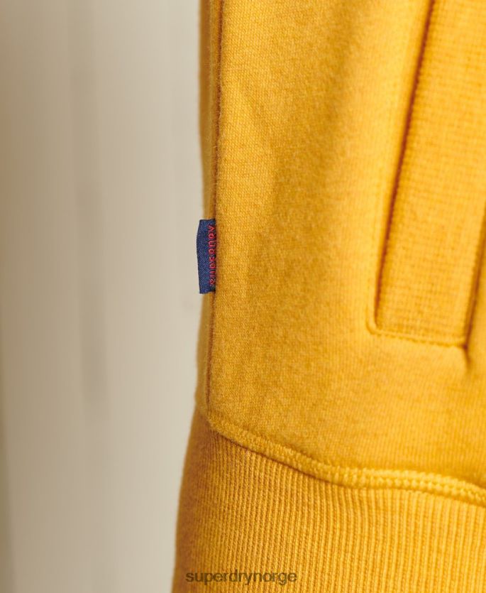Superdry gul klær 86P46D6140 løs passform topp med brodert vintagelogo med glidelås kvinner