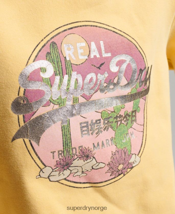 Superdry gull klær 86P46D2290 vintage logo narrativ crew sweatshirt kvinner