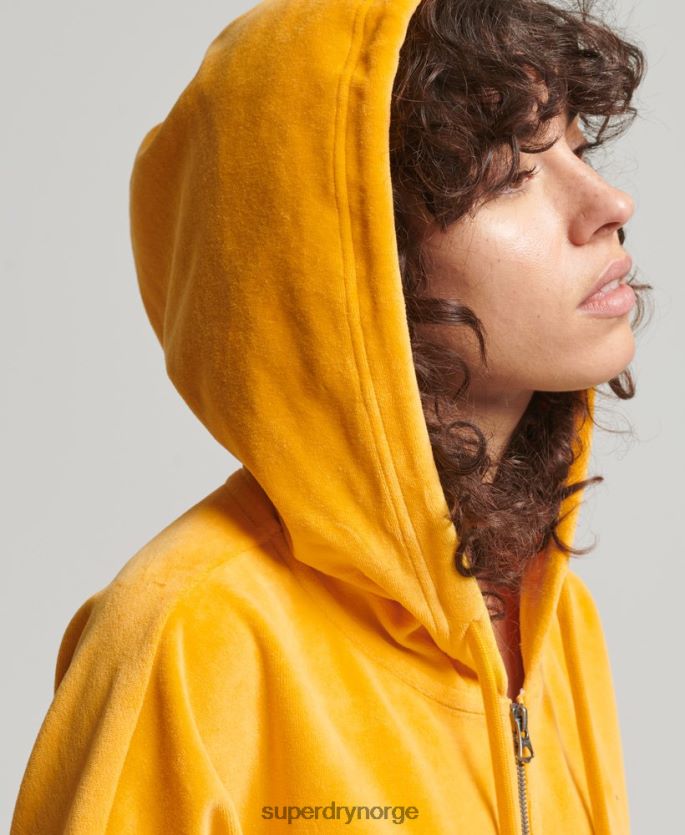 Superdry gull klær 86P46D3439 vintage hettegenser med glidelås kvinner