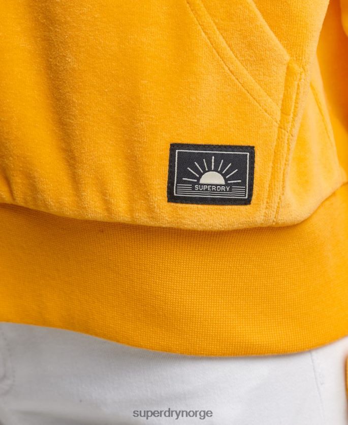 Superdry gull klær 86P46D3439 vintage hettegenser med glidelås kvinner