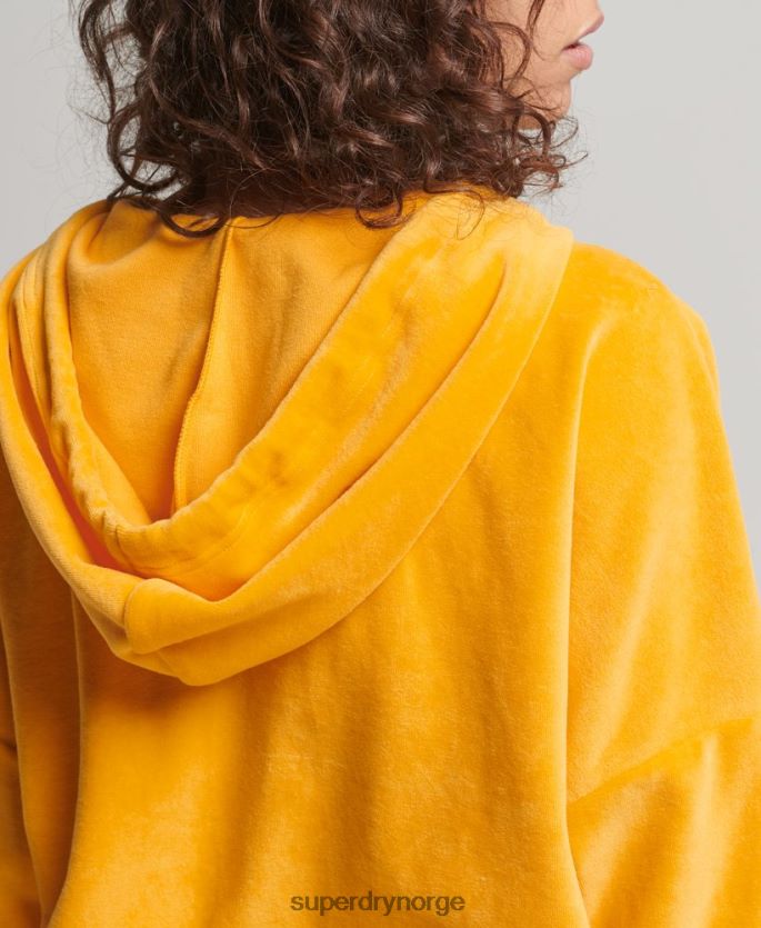 Superdry gull klær 86P46D3439 vintage hettegenser med glidelås kvinner