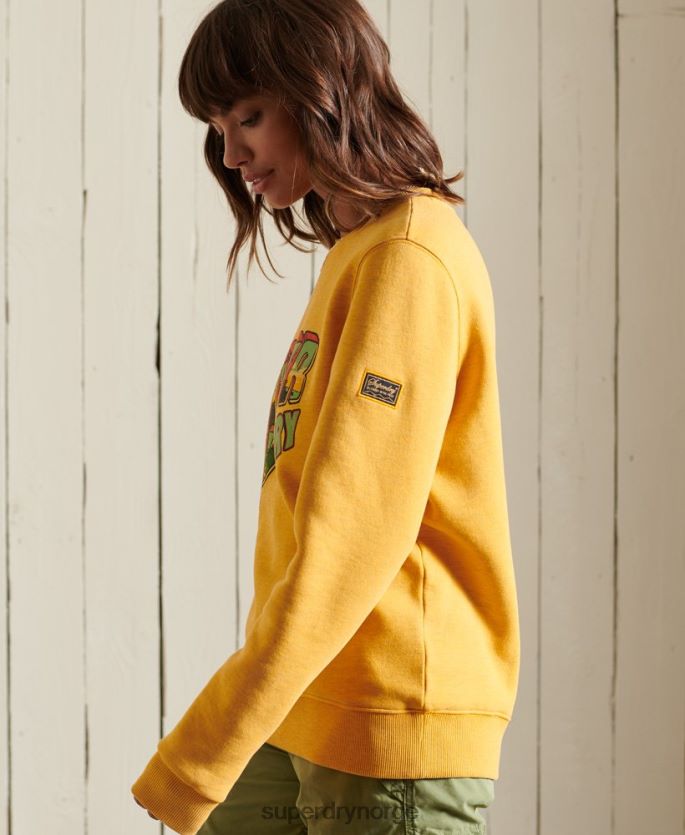 Superdry gull klær 86P46D3463 Heritage mountain crew sweatshirt kvinner
