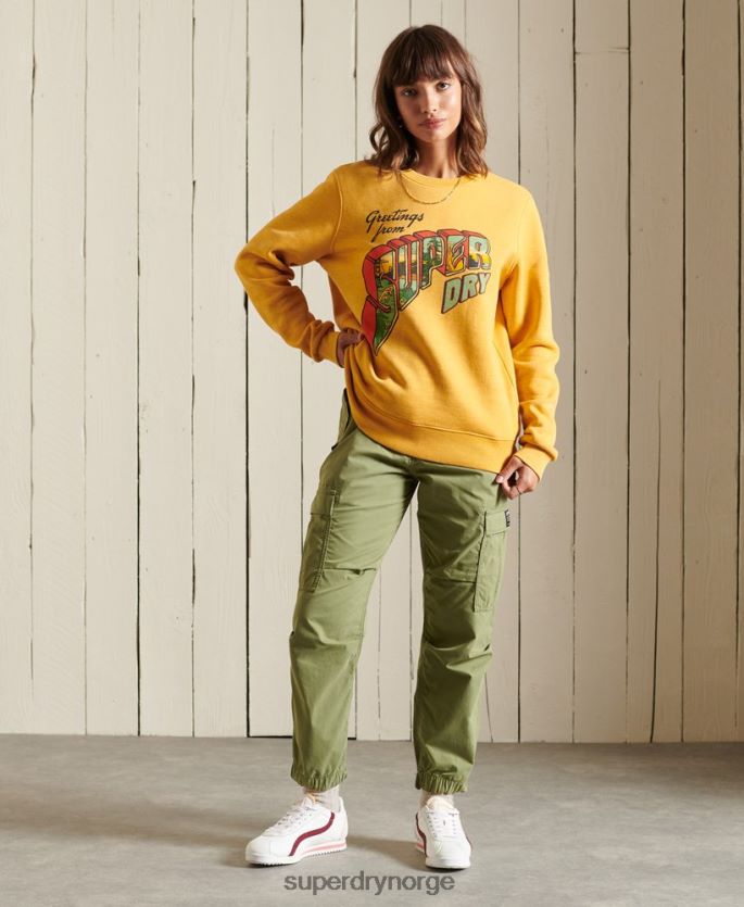 Superdry gull klær 86P46D3463 Heritage mountain crew sweatshirt kvinner