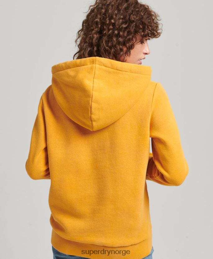 Superdry gull klær 86P46D5939 core logo 80-talls hettegenser kvinner