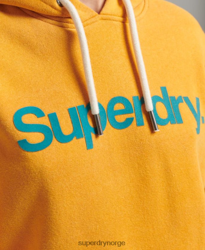 Superdry gull klær 86P46D5939 core logo 80-talls hettegenser kvinner