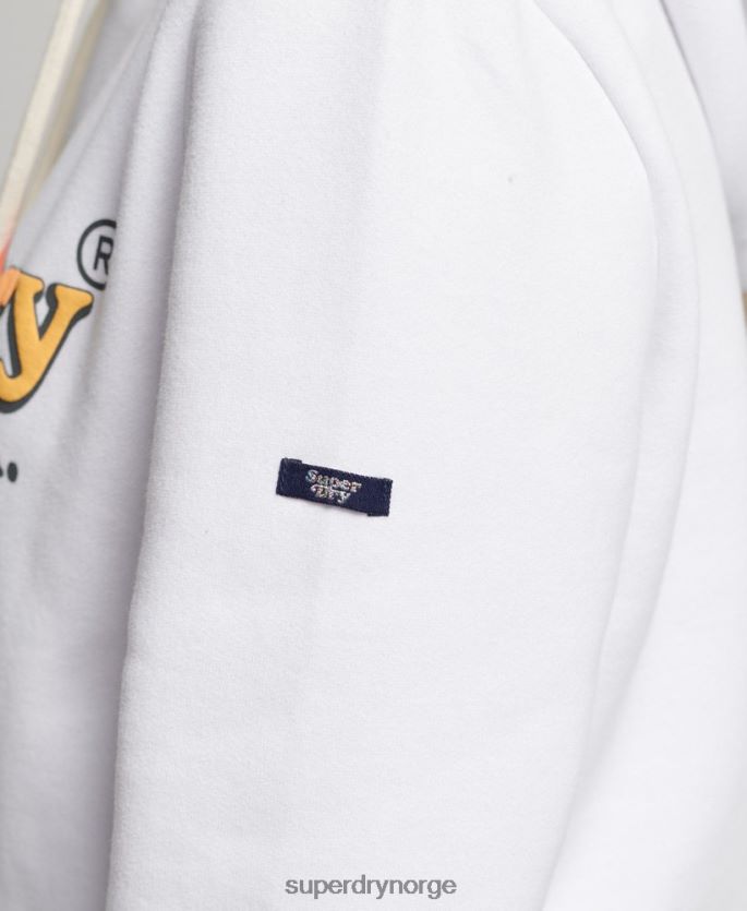 Superdry hvit klær 86P46D2206 vintage regnbue hettegenser kvinner