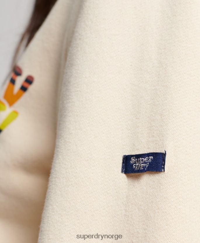 Superdry hvit klær 86P46D2304 vintage scripted infill hettegenser kvinner