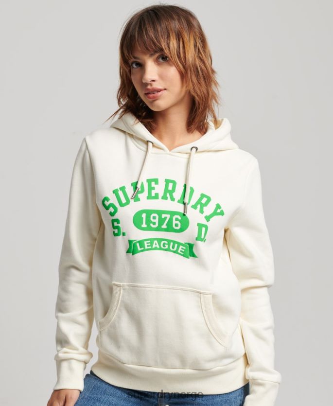 Superdry hvit klær 86P46D3294 vintage atletisk hettegenser kvinner