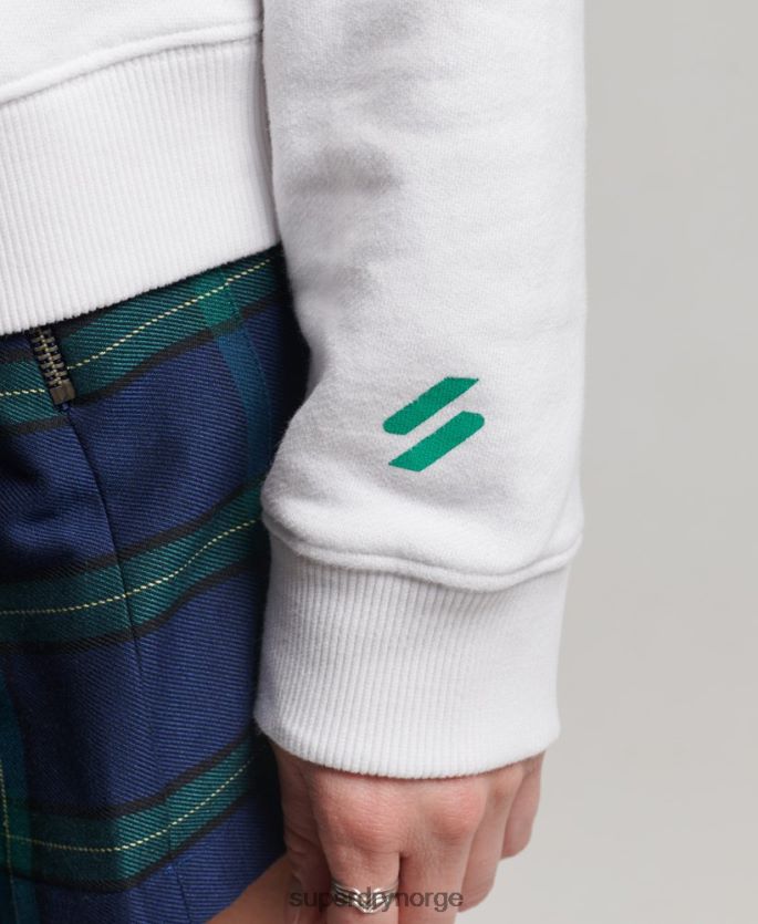 Superdry hvit klær 86P46D3356 core sport topp med halv glidelås kvinner