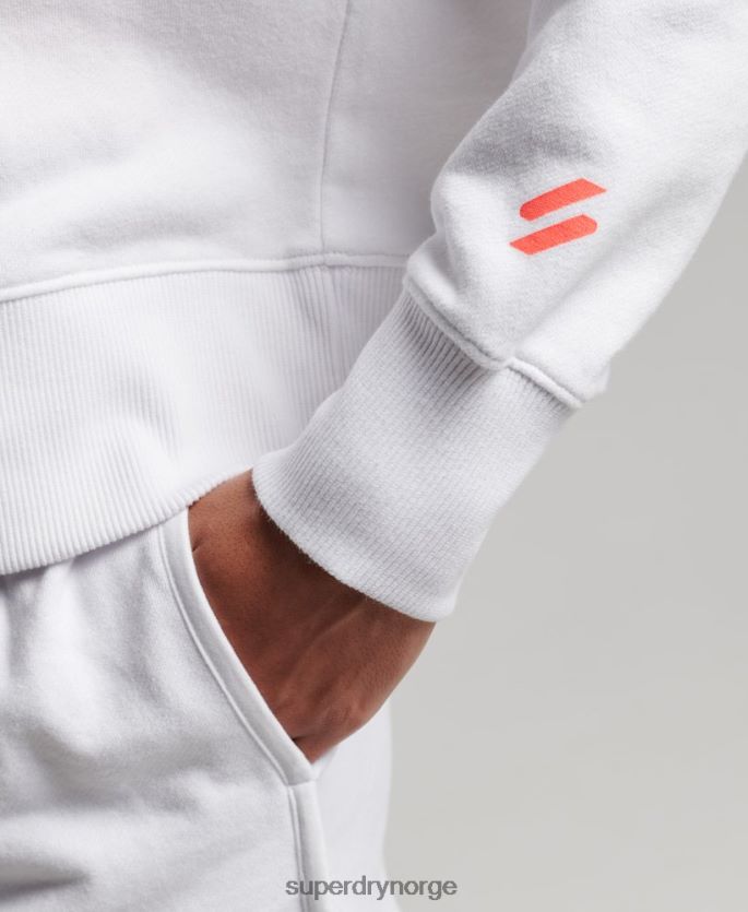 Superdry hvit klær 86P46D3359 core sport crop box hettegenser kvinner