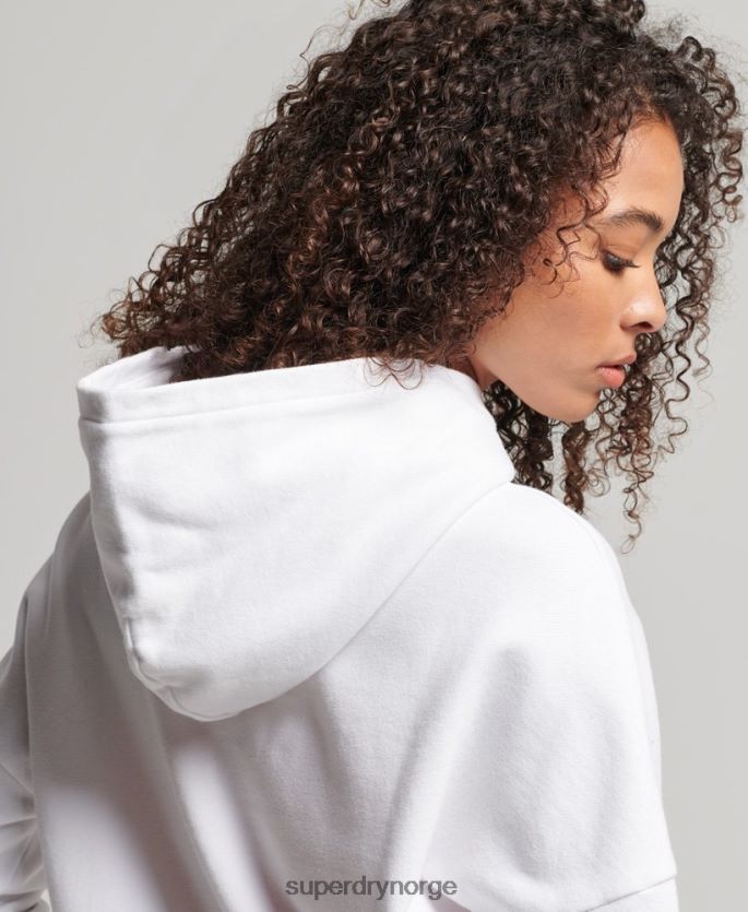 Superdry hvit klær 86P46D3359 core sport crop box hettegenser kvinner