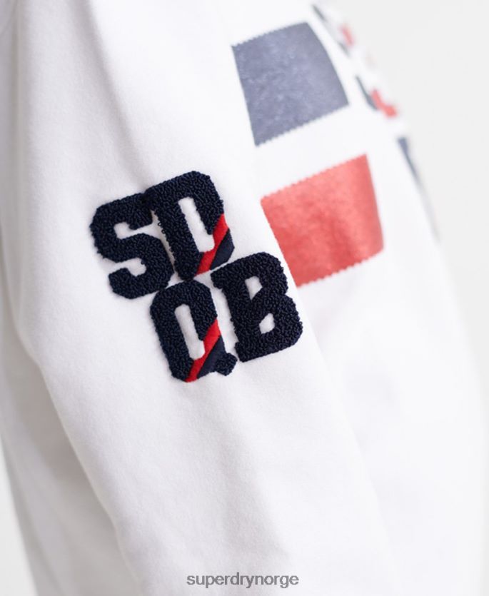 Superdry hvit klær 86P46D3510 sdqb myndighet sweatshirt med rund hals kvinner