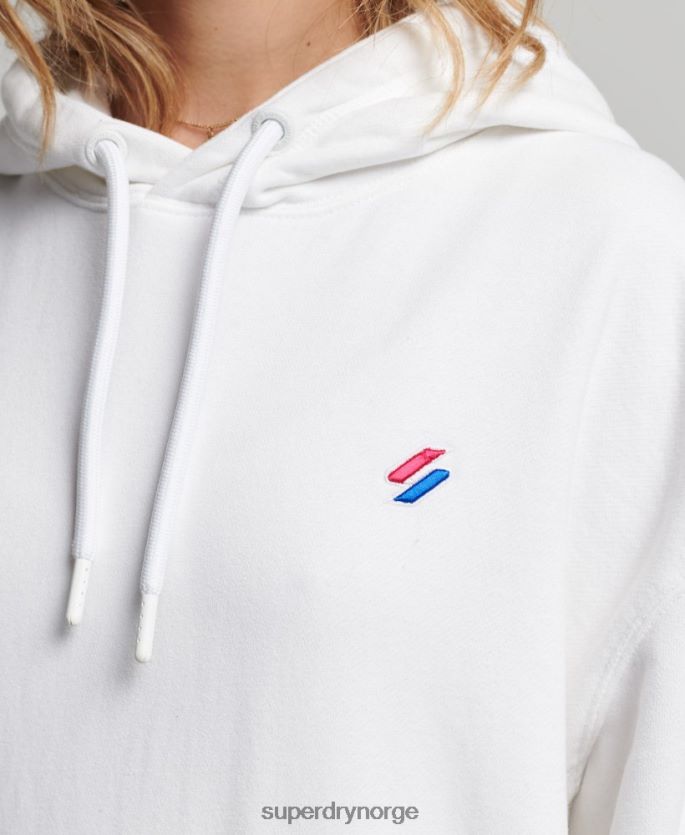 Superdry hvit klær 86P46D5768 essensiell oversized hettegenser i økologisk bomull kvinner