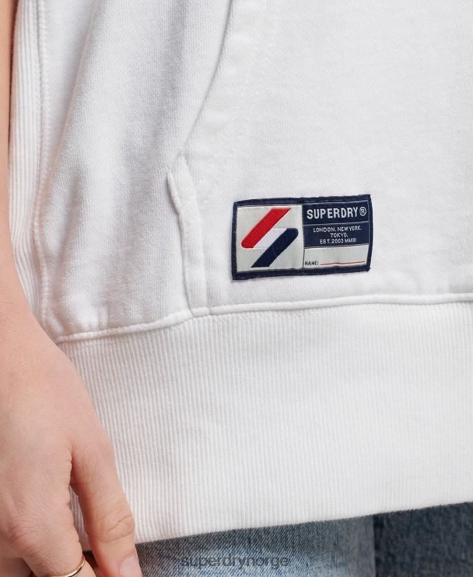 Superdry hvit klær 86P46D5768 essensiell oversized hettegenser i økologisk bomull kvinner