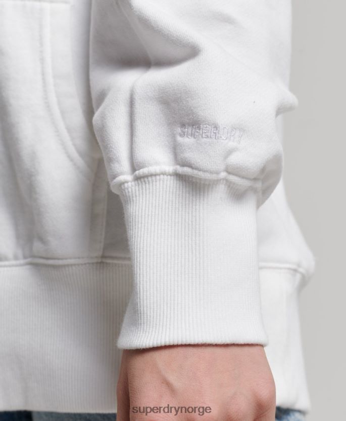 Superdry hvit klær 86P46D5768 essensiell oversized hettegenser i økologisk bomull kvinner