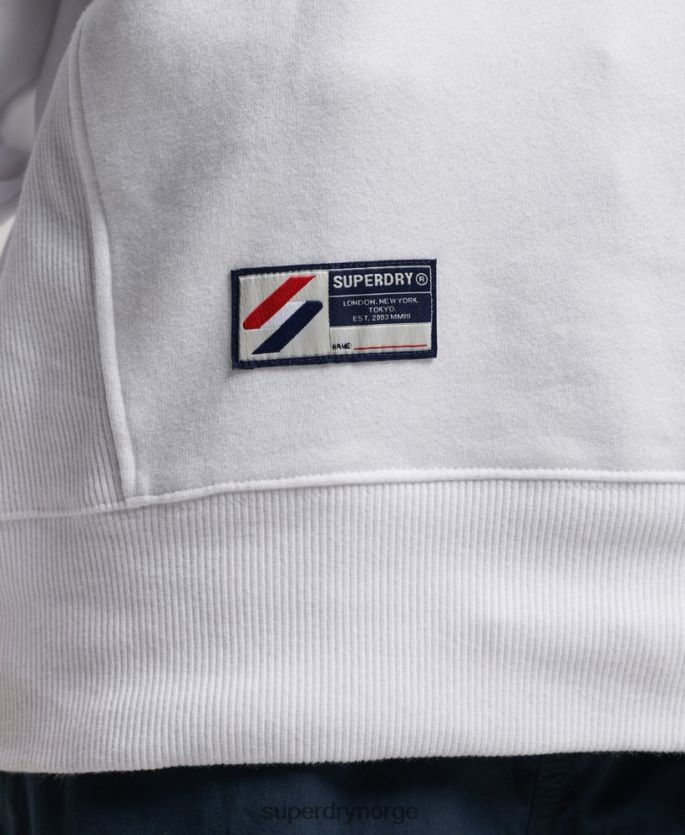 Superdry hvit klær 86P46D5807 city ​​college overdimensjonert topp med halv glidelås kvinner