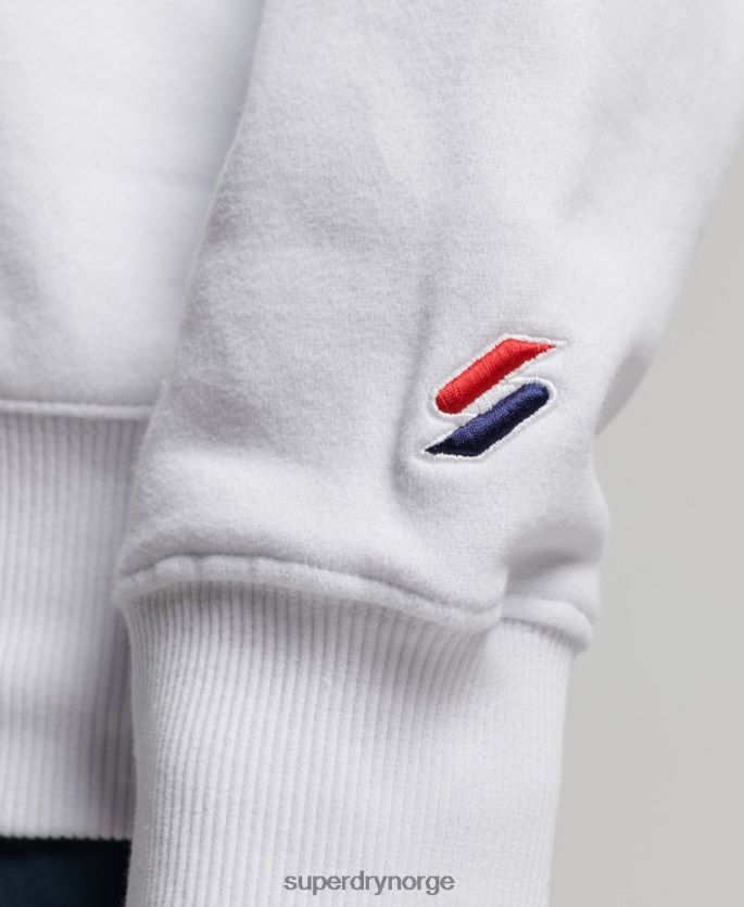 Superdry hvit klær 86P46D5807 city ​​college overdimensjonert topp med halv glidelås kvinner