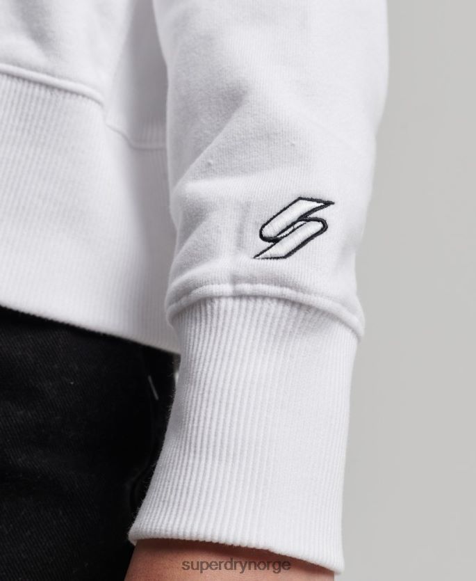 Superdry hvit klær 86P46D5844 uavhengig hettegenser med logofolie kvinner